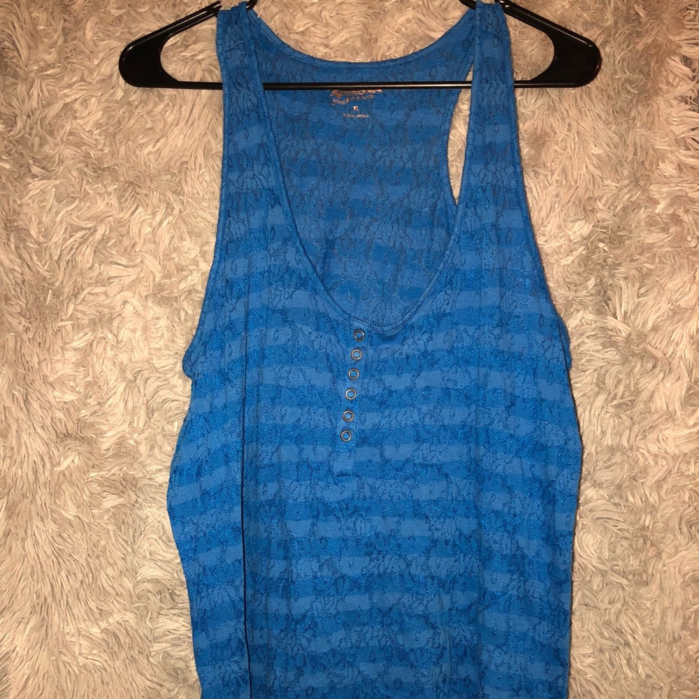 Blue lace tank
